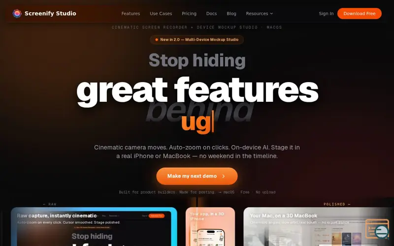 Screenshot of Screenify Studio