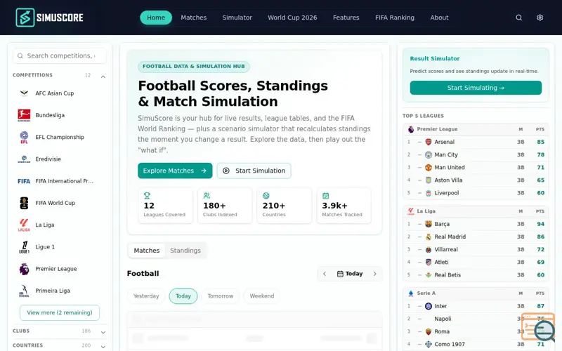 Screenshot of SimuScore