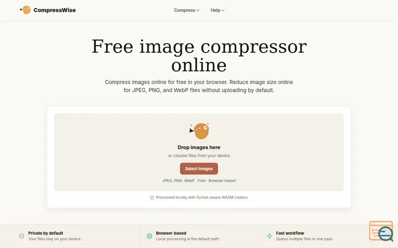Screenshot of CompressWise