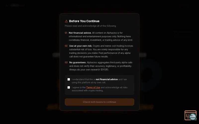 Screenshot of Alphacino