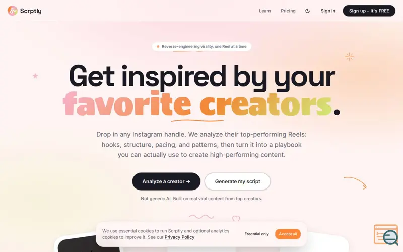 Screenshot of Scrptly 
