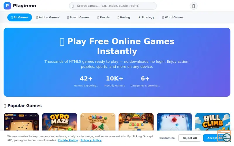 Screenshot of PlayInMo