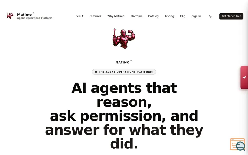 Screenshot of Matimo: The Agent Operations Platform for Governed AI Agents