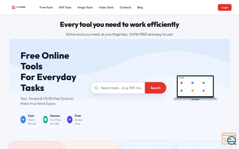 Screenshot of iLoveTools