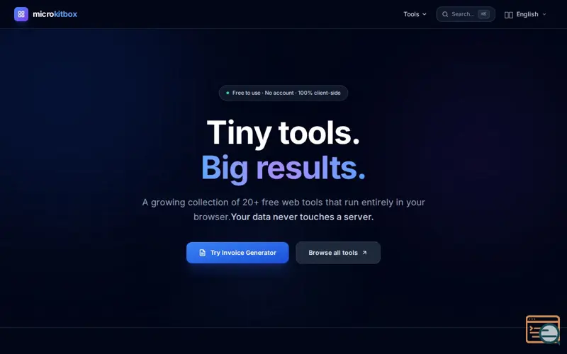 Screenshot of microkitbox