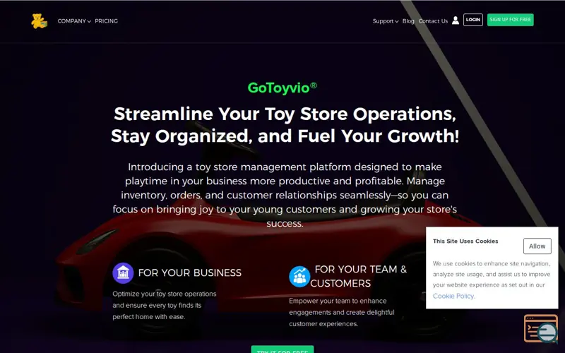 Screenshot of GoToyvio