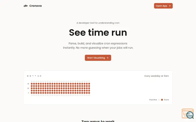 Screenshot of Cronova