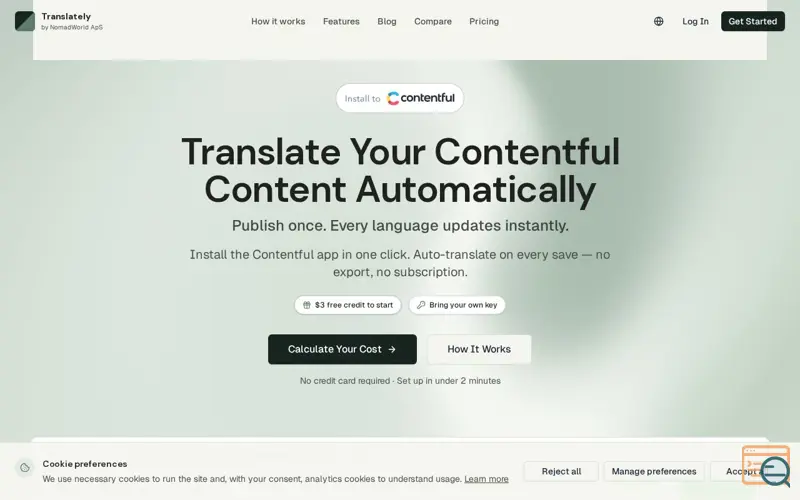 Screenshot of Translately
