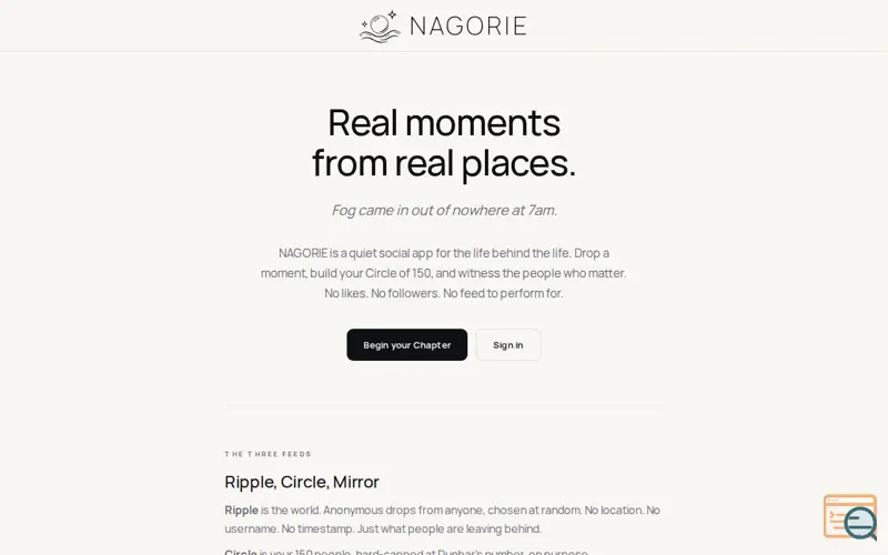 Screenshot of NAGORIE