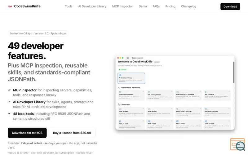 Screenshot of CodeSwissKnife 2.0
