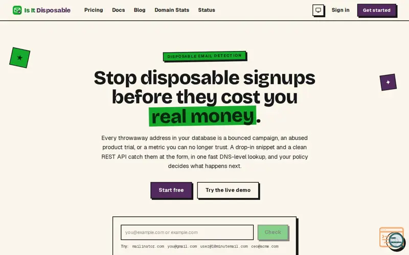 Screenshot of IsItDisposable