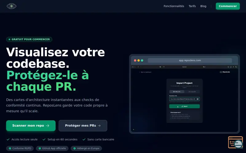 Screenshot of ReposLens