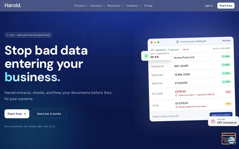 Screenshot of Harold