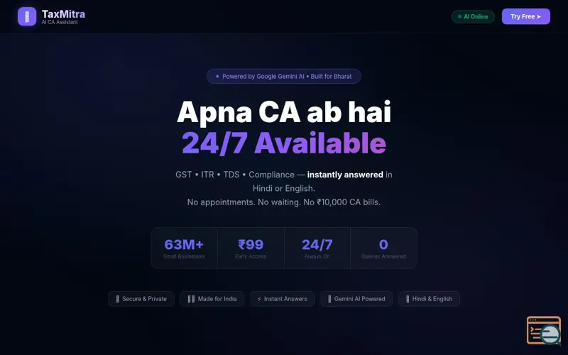 Screenshot of TaxMitra