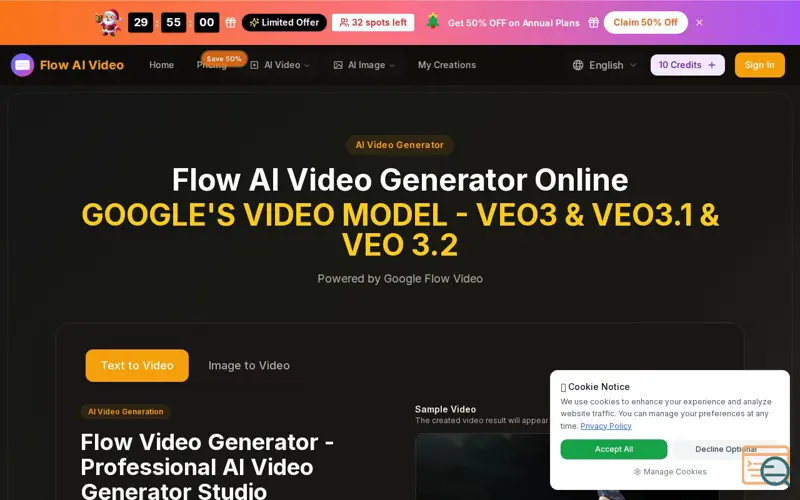 Screenshot of flow ai video
