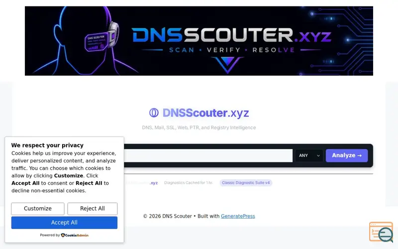 Screenshot of DNS Scouter
