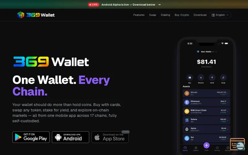 Screenshot of 369 Wallet