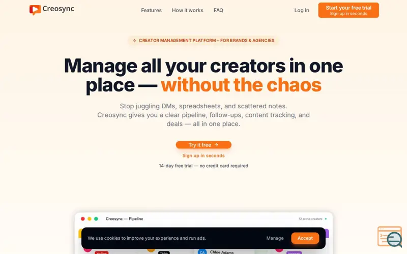 Screenshot of Creosync