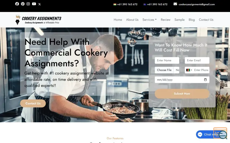 Screenshot of Cookery Assignment Help 