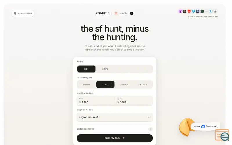 Screenshot of SF Apartment Finder, a launch using AppFolio