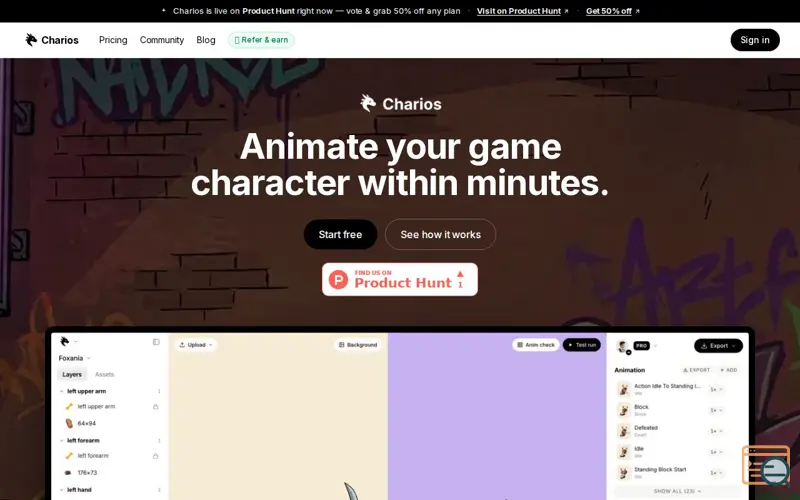 Screenshot of Charios