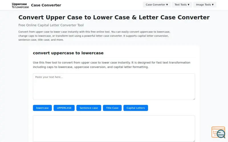 Screenshot of Uppercase To Lowercase Converter