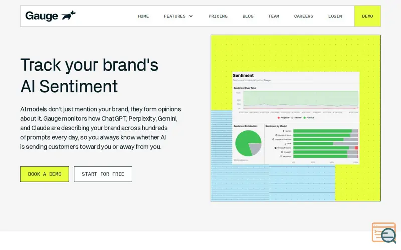 Screenshot of Gauge Sentiment, a launch using Dark Visitors