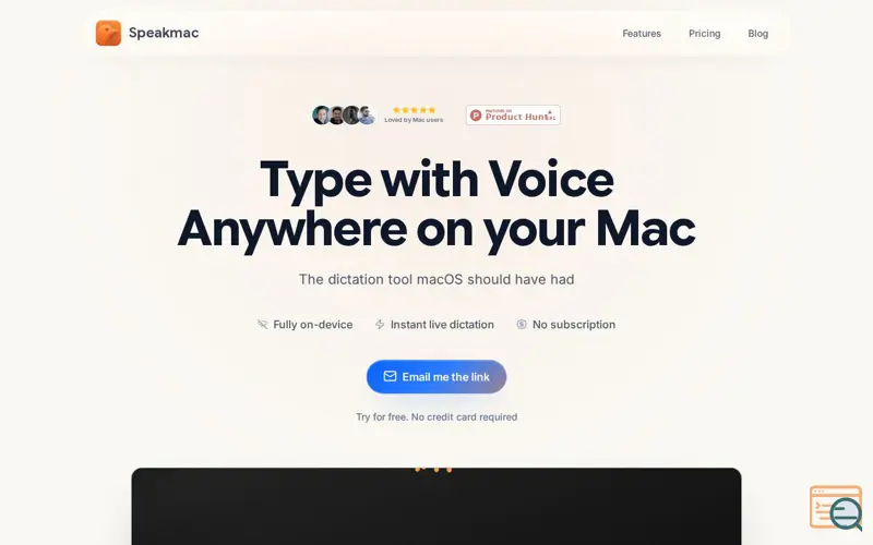 Screenshot of Speakmac