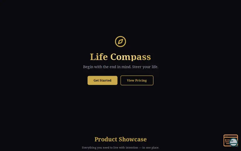 Screenshot of Life Compass, a launch using Paddle