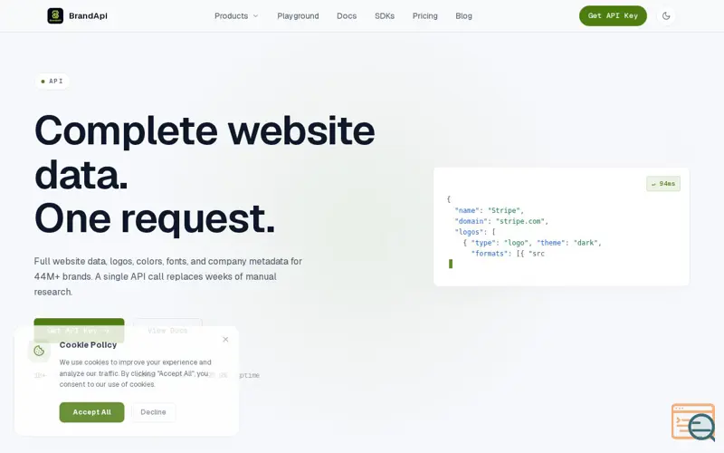 Screenshot of BrandApi