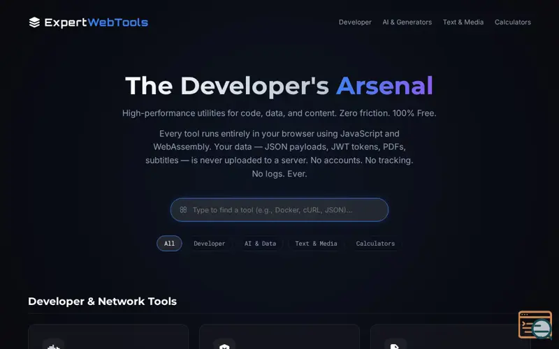 Screenshot of Expert Web Tools, a launch using OpenWeatherMap