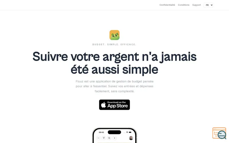 Screenshot of Fluuz - budget