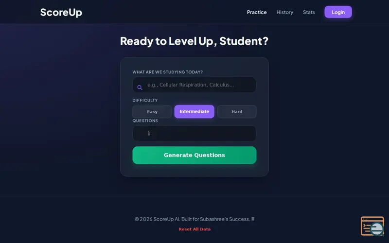 Screenshot of ScoreUp