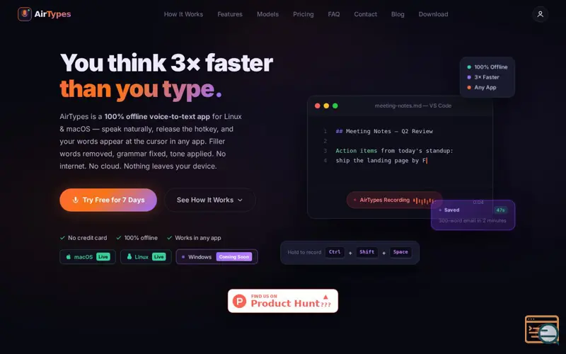 Screenshot of AirTypes
