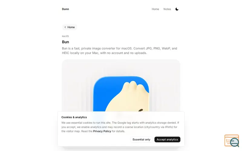 Screenshot of Bun - WebP Image Converter