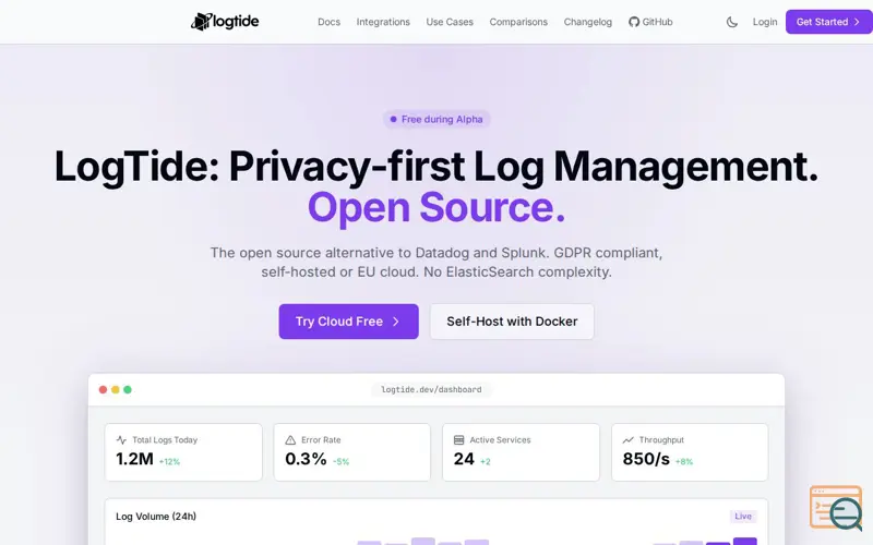 Screenshot of LogTide