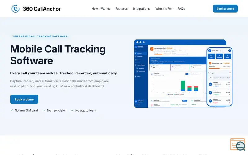 Screenshot of 360 CallAnchor, a launch using Megavelocity