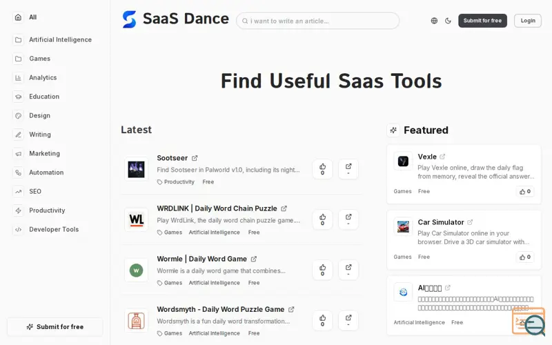 Screenshot of SaaS Dance