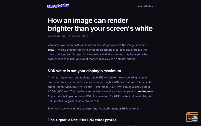 Screenshot of Superwhite