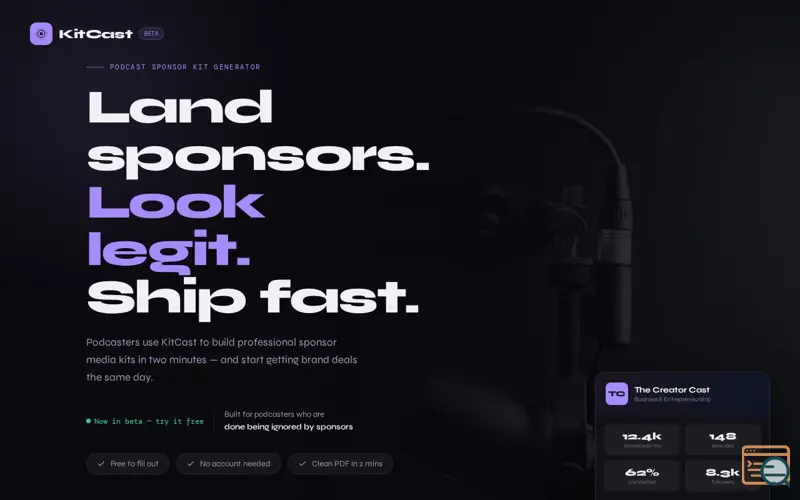 Screenshot of KitCast 