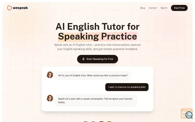 Screenshot of WeSpeak