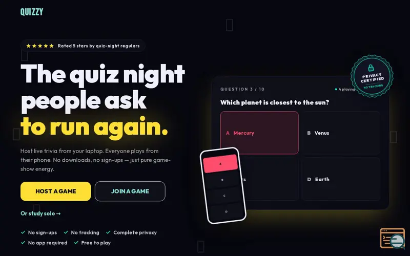 Screenshot of Quizzy