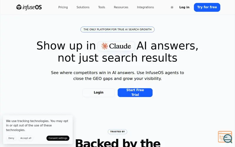 Screenshot of infuseOS