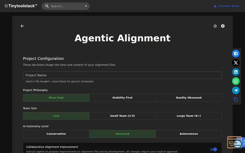 Screenshot of Agentic Alignment, a launch using VibesMonitor