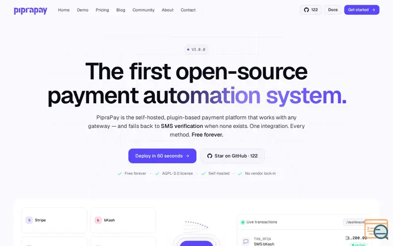 Screenshot of PipraPay