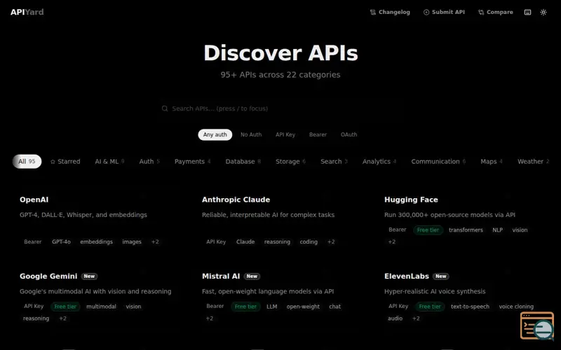 Screenshot of APIYard