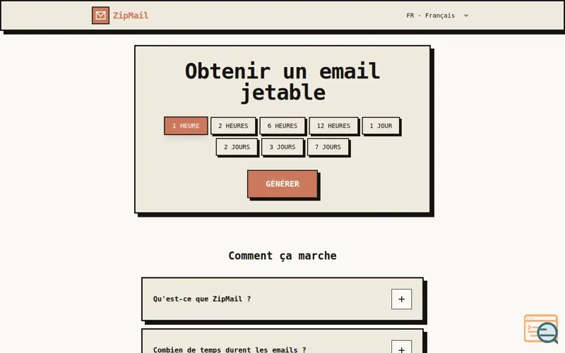 Screenshot of ZipMail