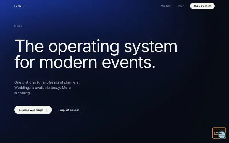 Screenshot of EventOS 
