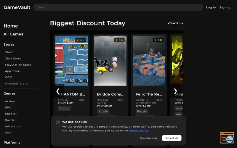 Screenshot of GameVault