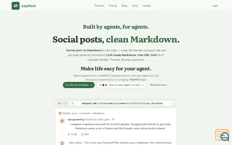 Screenshot of AnyPost, a launch using Netim DNS